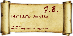 Fülöp Borsika névjegykártya