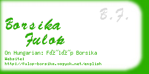 borsika fulop business card